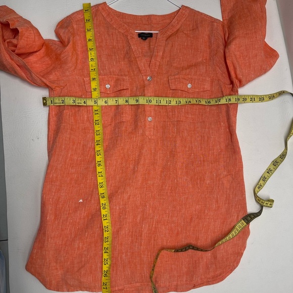 Talbots women tunic 100% linen size Small long sleeves - Picture 7 of 8